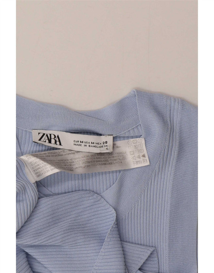 Vest Vest Top Femei Zara UK 12 Medium Blue Viscose