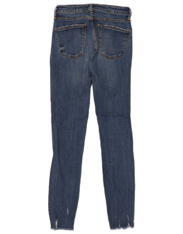 Blugi skinny învechiți pentru femei ZARA EU 34 2XS W24 L27 Bleumarin