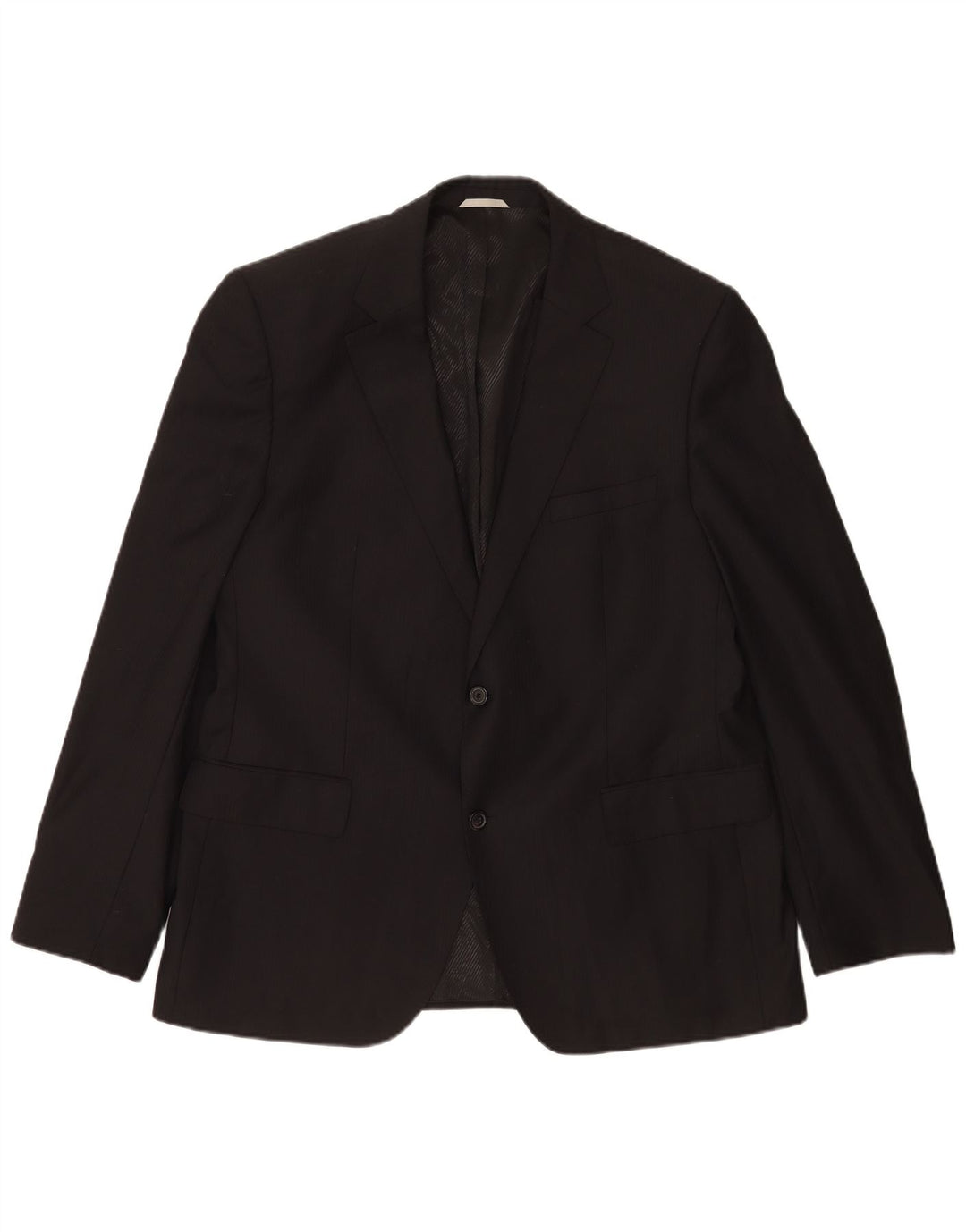 Blazer pentru bărbați Hugo Boss cu 2 nasturi EU 56 3XL Lână virgină neagră cu dungi