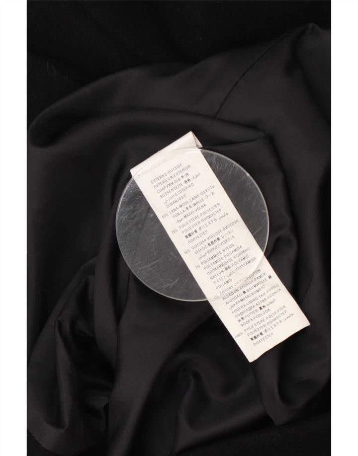 Beneton Womens Overcoat UK 8 Small Black Wool