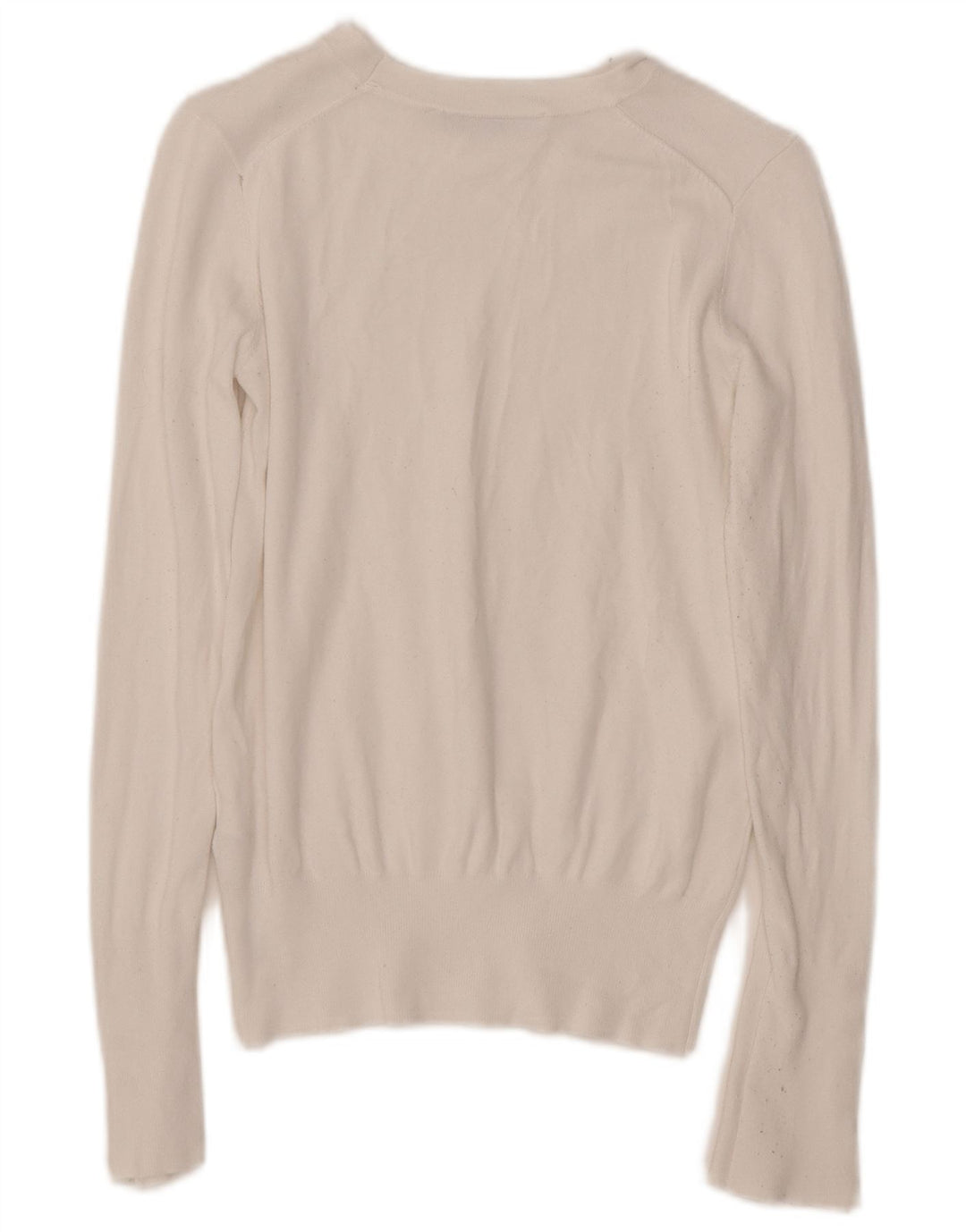 Pulover de damă ZARA cu gât de barcă din viscoză albă mică