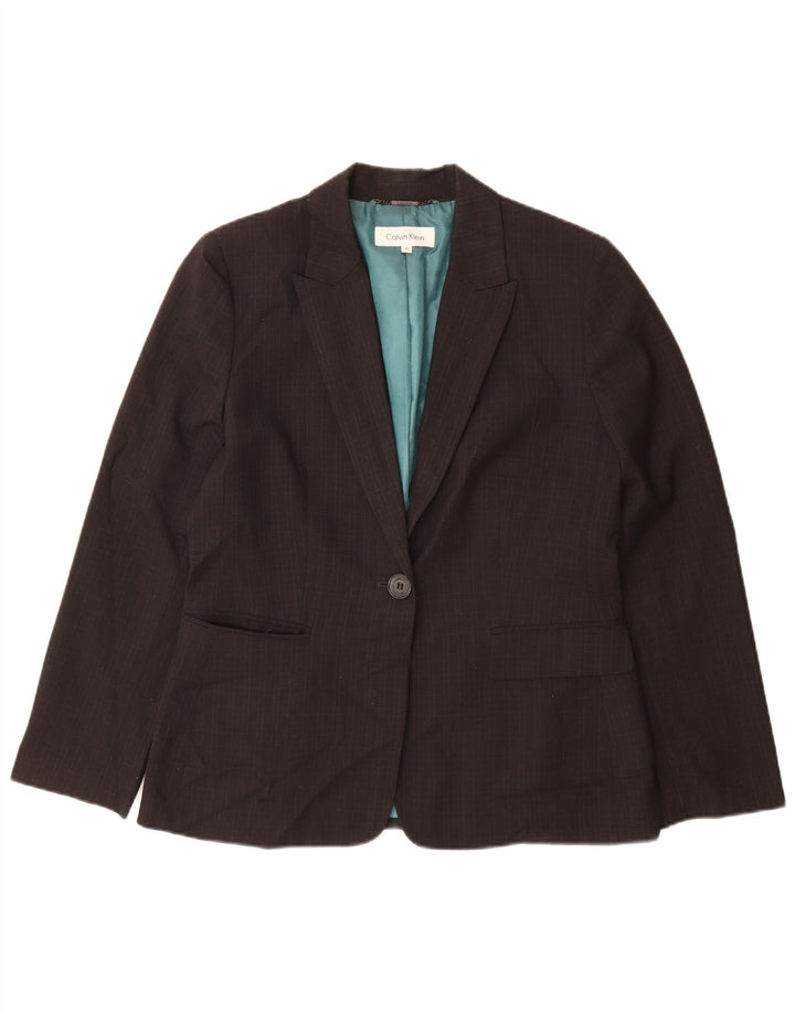 Jachetă Blazer pentru femei Calvin Klein UK 10 Small Black Check Poliester
