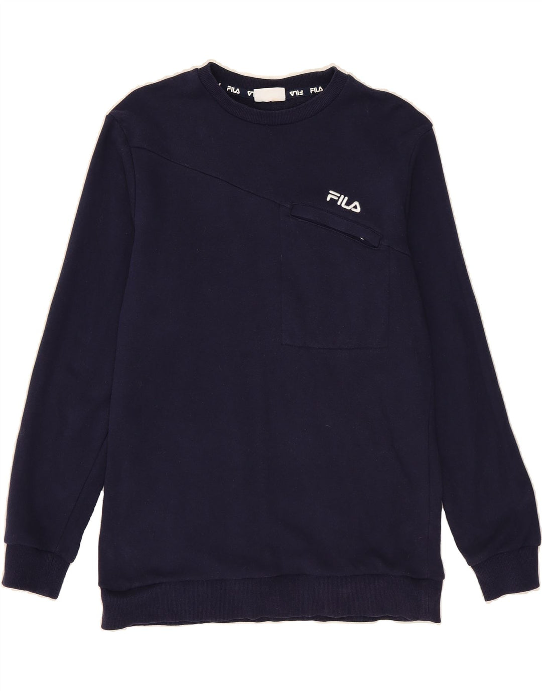 FILA Mens Sweatshirt Jumper XS Navy Blue Cotton Vintage Fila and Second-Hand Fila from Messina Hembry 