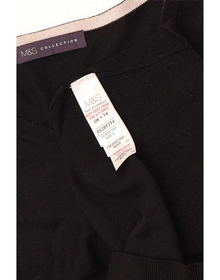 Pulover cardigan pentru femei Marks & Spencer UK 14 Medium Black Viscose