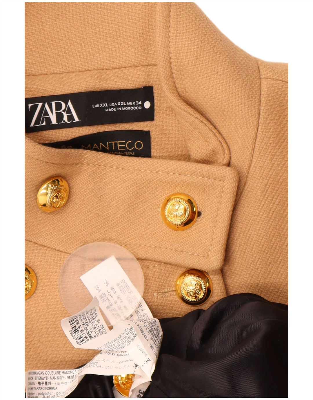 Palton pentru femeie Zara UK 20 2XL Lână bej