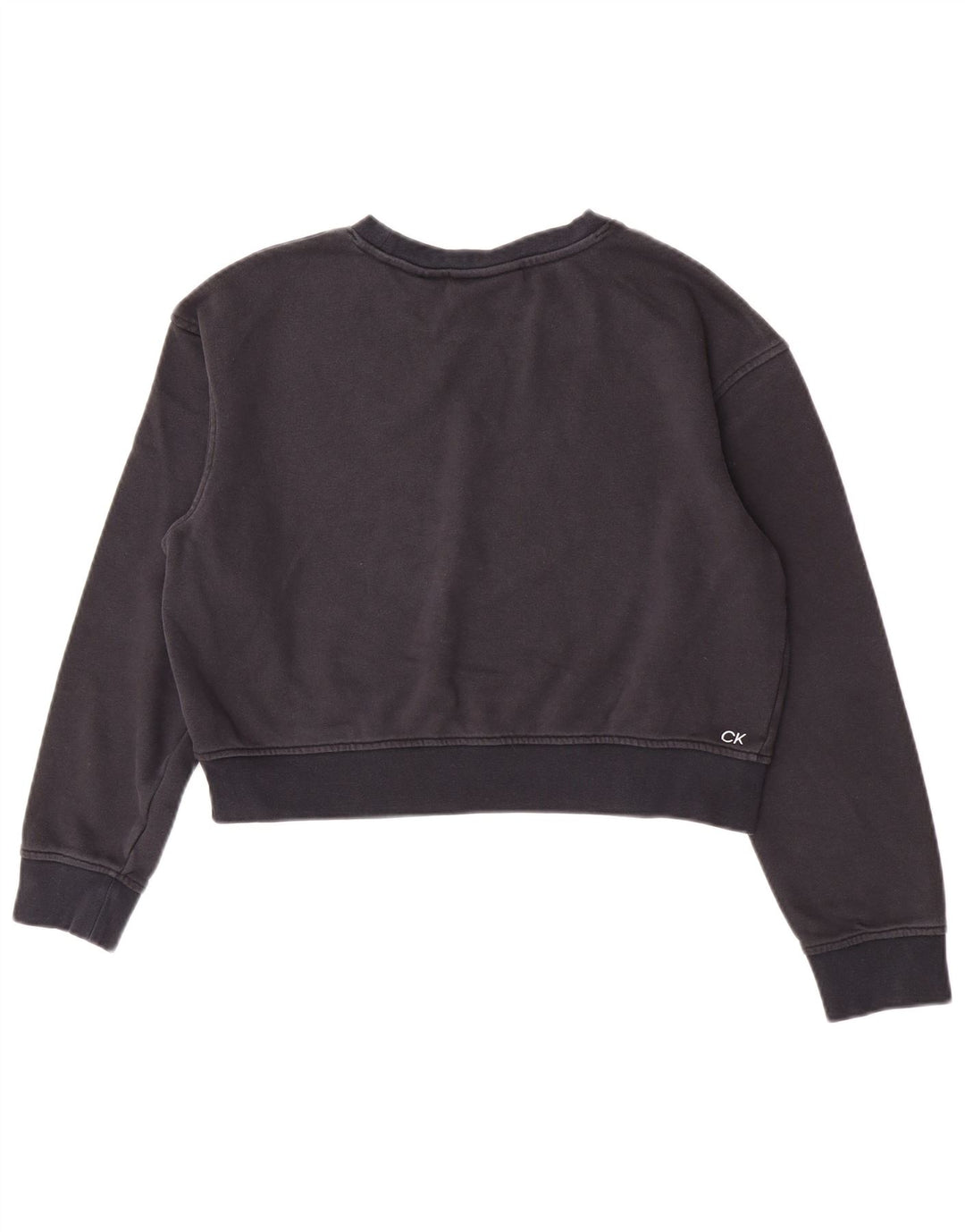 Pulover Calvin Klein pentru damă cu grafic Crop Pulover UK 14 Medium Bleumarin