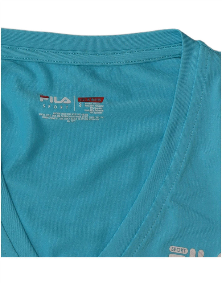 Top pentru femei Fila cu mânecă lungă UK 10 Small Blue Poliester Sports