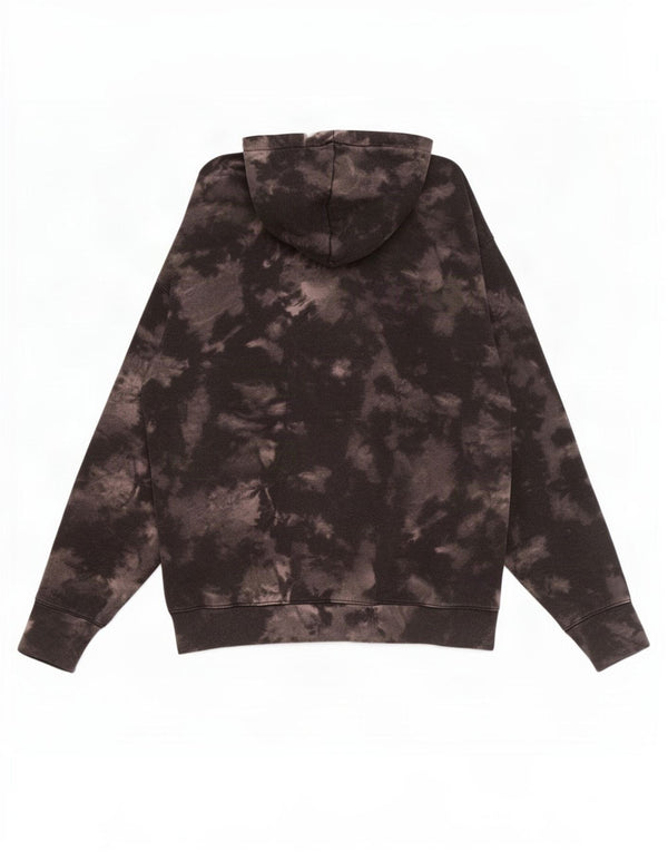 Hollister Womens Graphic Hoodie Jumper UK 16 Large Black Tie Dye