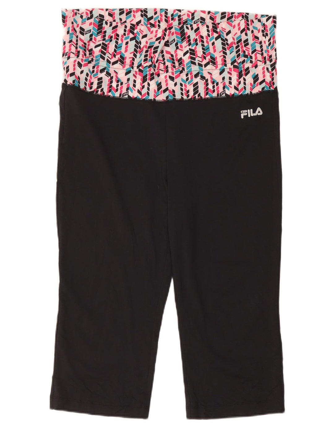 Leggings Capri Fila pentru femei UK 16 Poliester geometric geometric mare, negru
