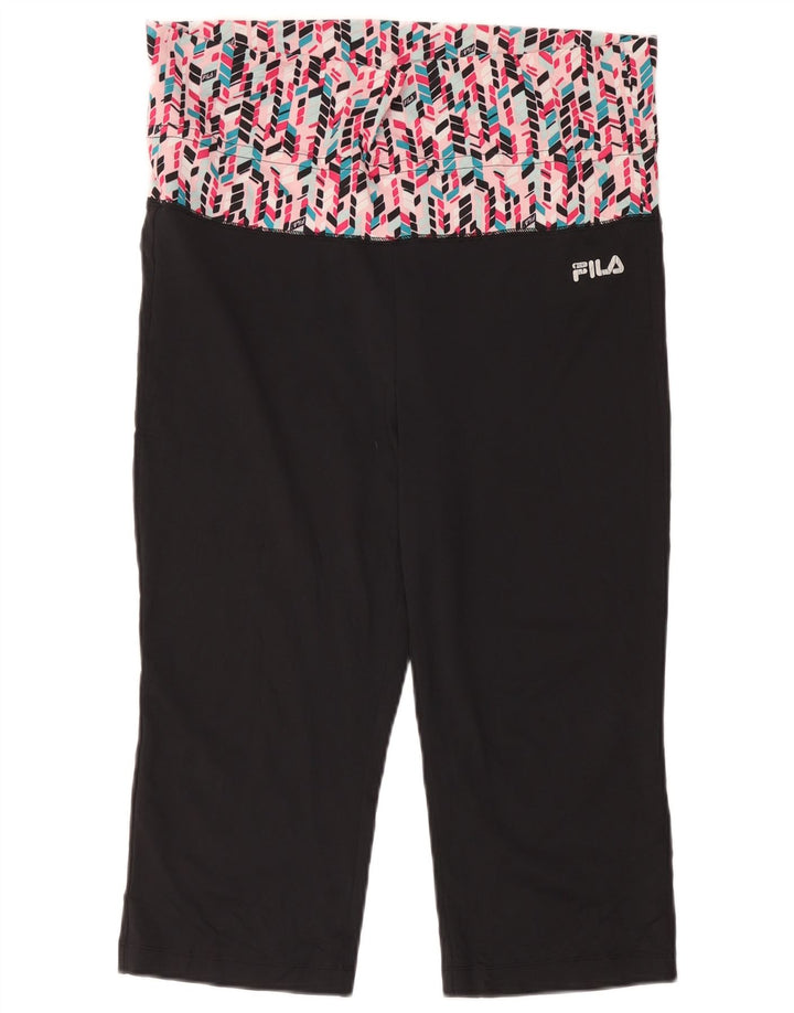 Leggings Capri Fila pentru femei UK 16 Poliester geometric geometric mare, negru