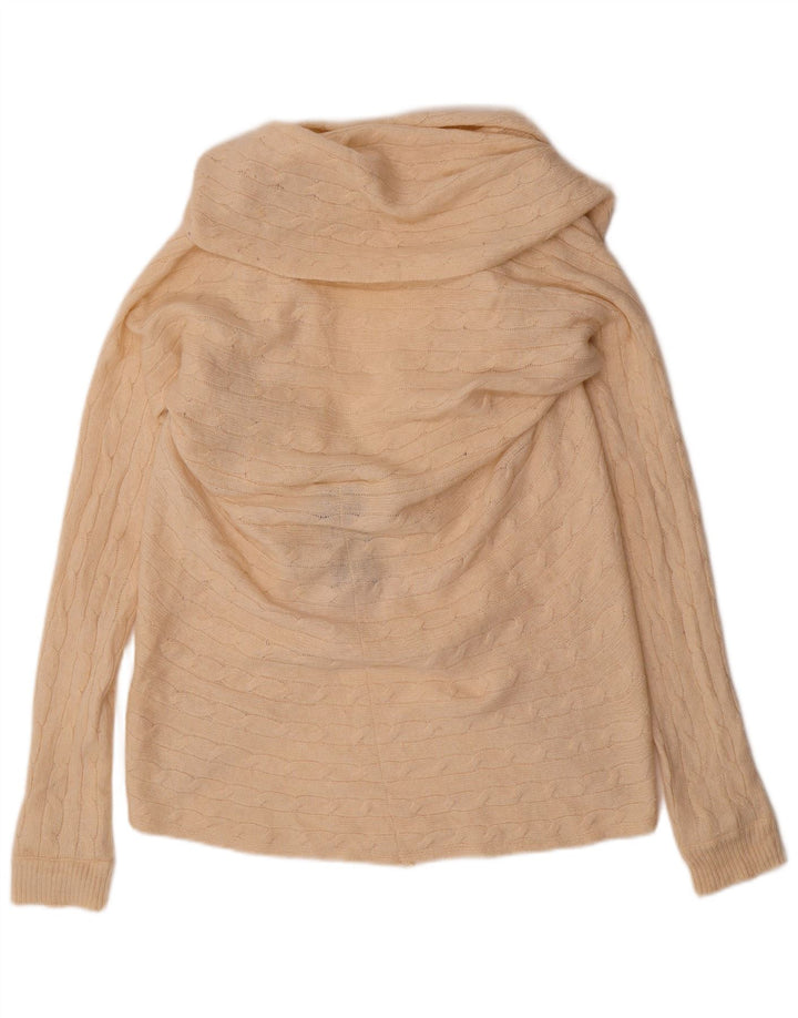 Pulover cardigan deschis supradimensionat pentru femei Ralph Lauren UK 10 Mic Bej