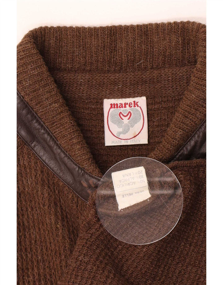 Pulover cardigan pentru bărbați Marek, maro mare, acrilic