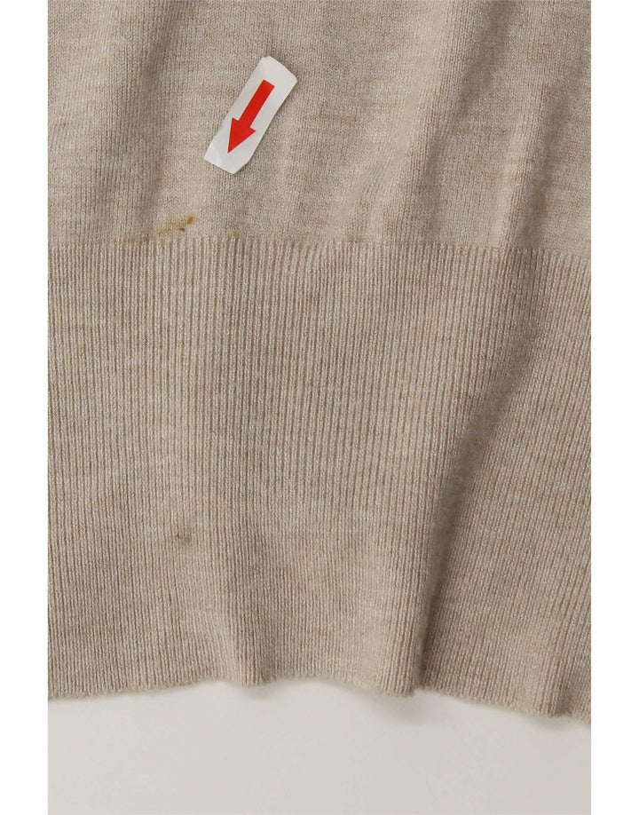 Pulover cardigan pentru femei Zara UK 14 Medium Beige Rayon