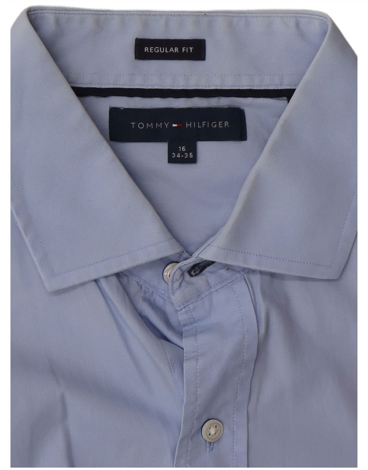 Cămașă Tommy Hilfiger pentru bărbați, cu formă regulată, mărimea 16, mare, albastru