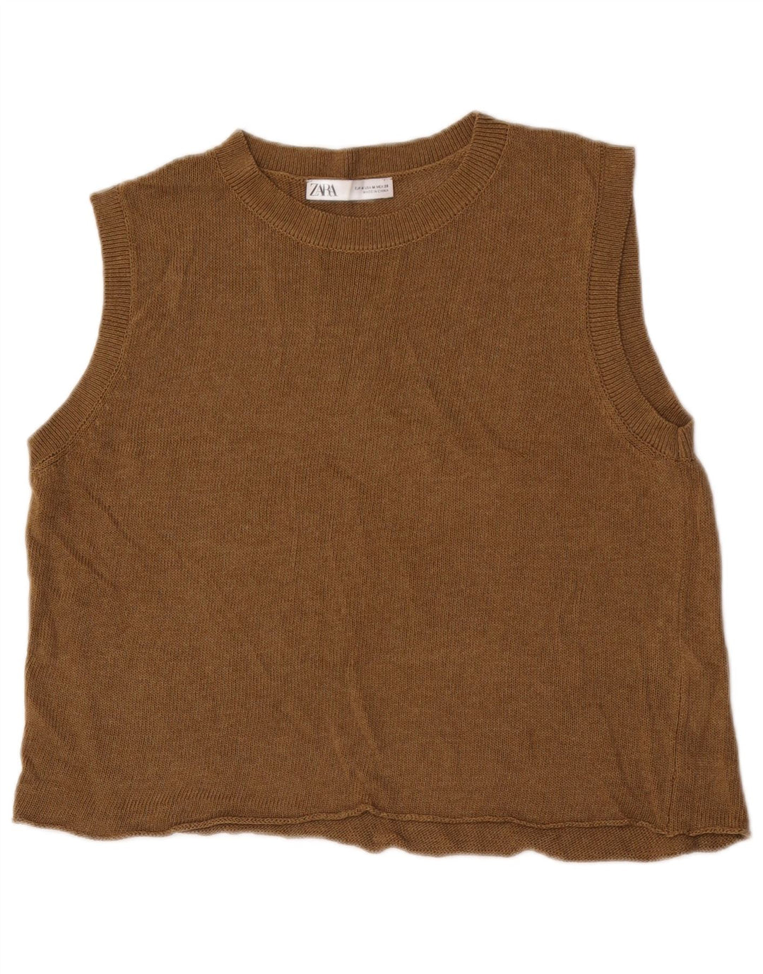 Top cu vestă pentru femei Zara UK 14 Maro Mediu Acrilic