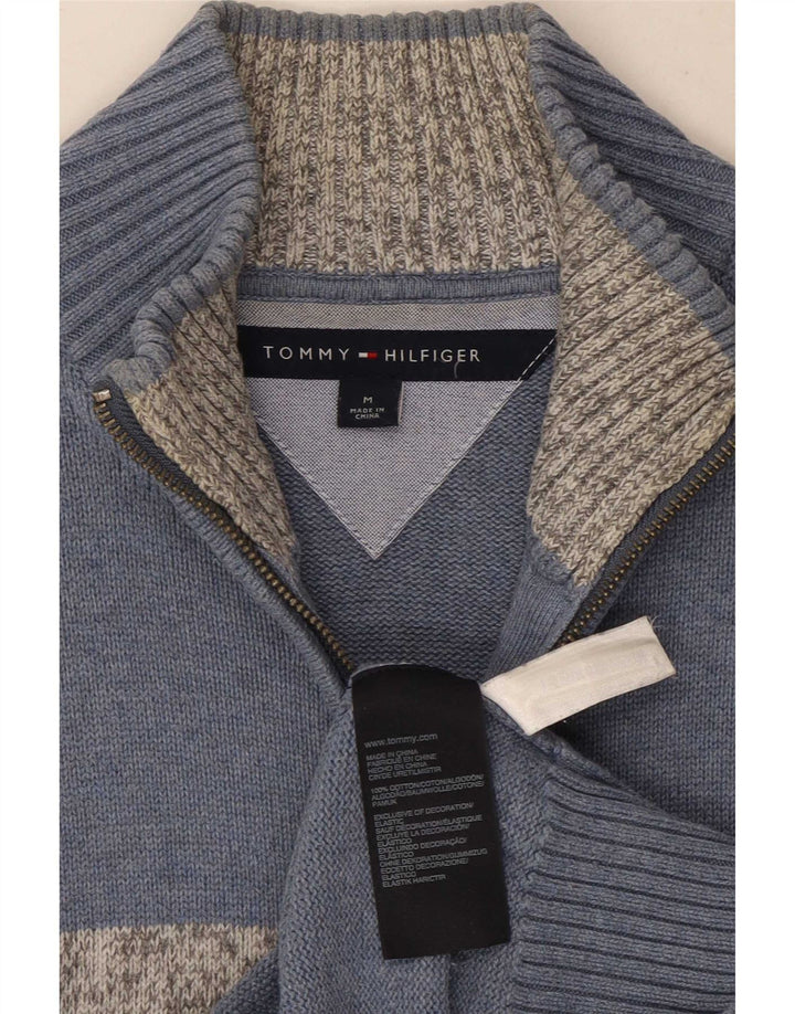 Pulover cardigan pentru bărbați Tommy Hilfiger, bumbac color bloc albastru mediu