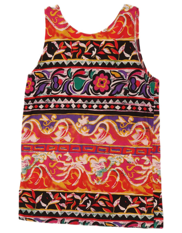 Vestă vintage pentru femei UK 14 mare, multicolor, floral, bumbac, retro