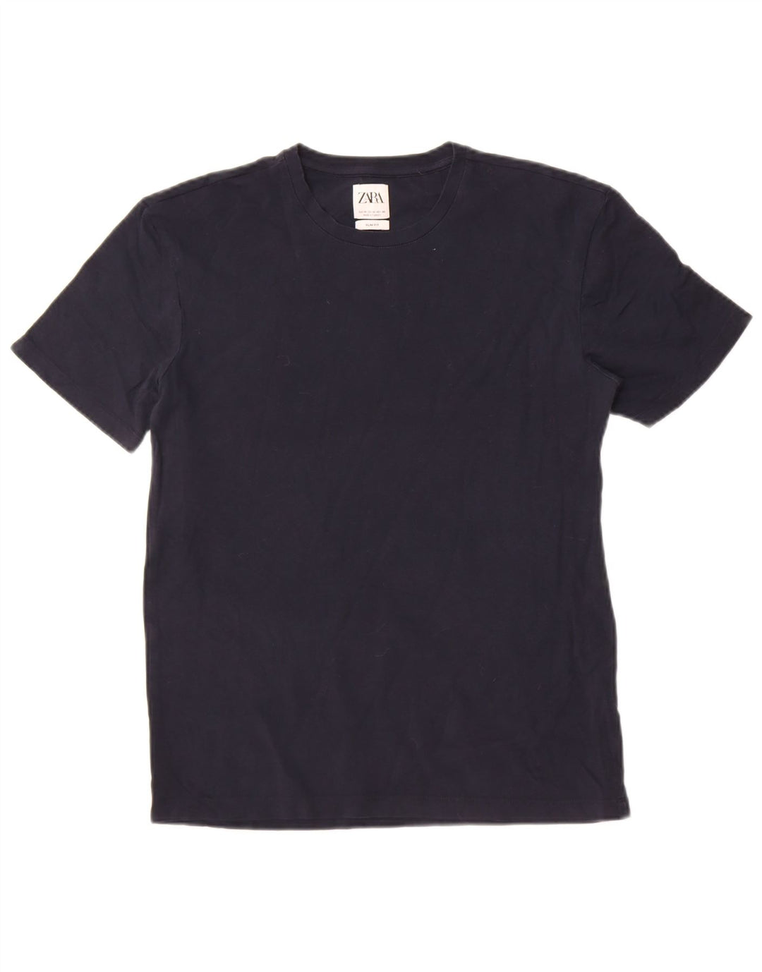 Tricou pentru bărbați Zara Slim Fit Top mediu din bumbac bleumarin