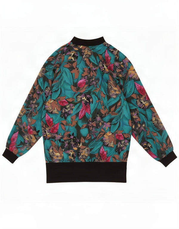Bluză vintage cu mânecă lungă pentru femei Top IT 42 Medium Multicolor Floral