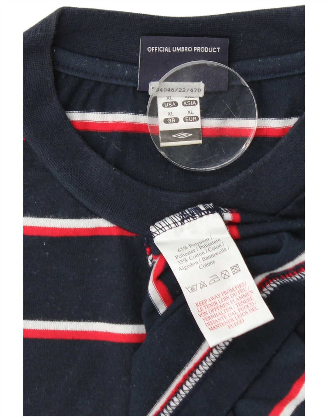 Tricou pentru bărbați Umbro Top XL Bleumarin Poliester cu dungi