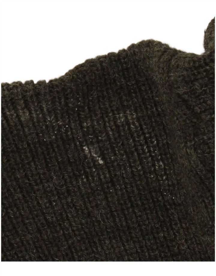 Pulover Barbour pentru bărbați, cu fermoar, cu gât, XL, kaki, lână nouă