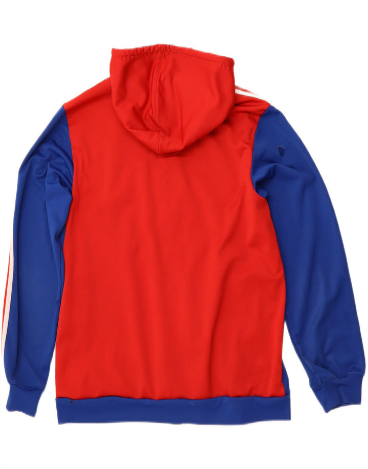 Pulover ADIDAS pentru bărbați, cu grafică, cu fermoar, poliester mare, albastru