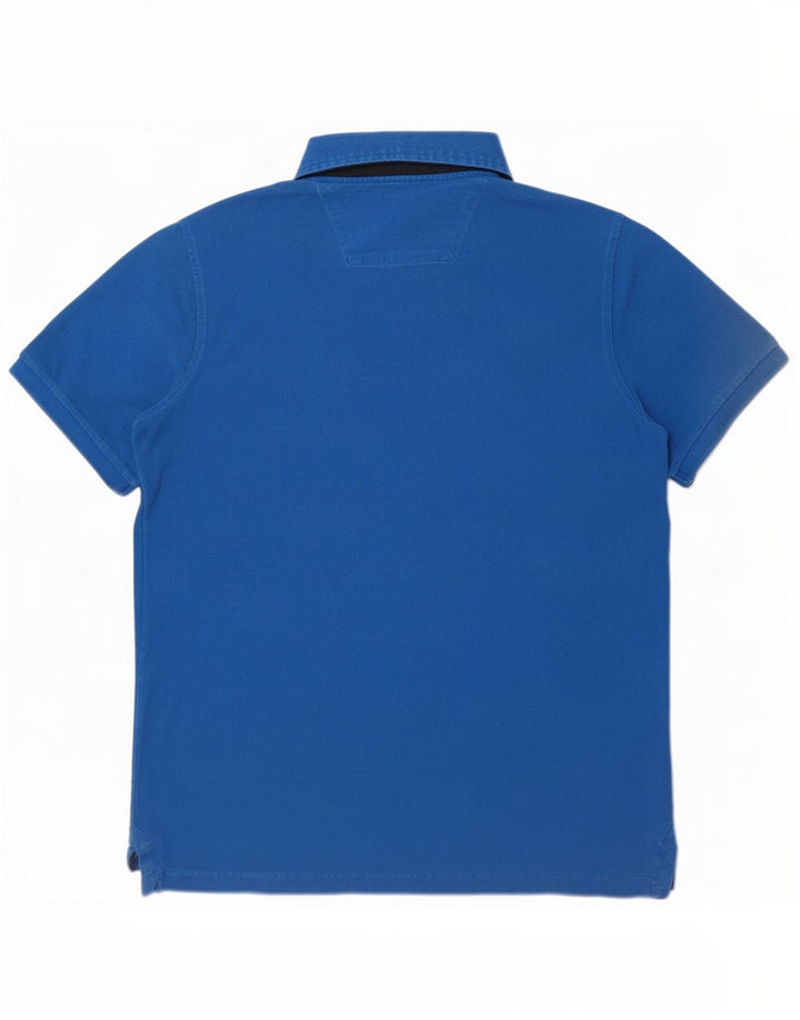 Tricou polo Musto pentru bărbați, bumbac albastru mediu