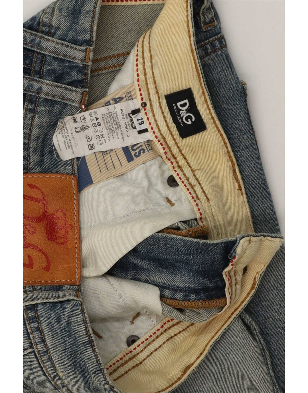 Blugi slim pentru femei Dolce & Gabbana Distressed W29 L33 Bumbac albastru