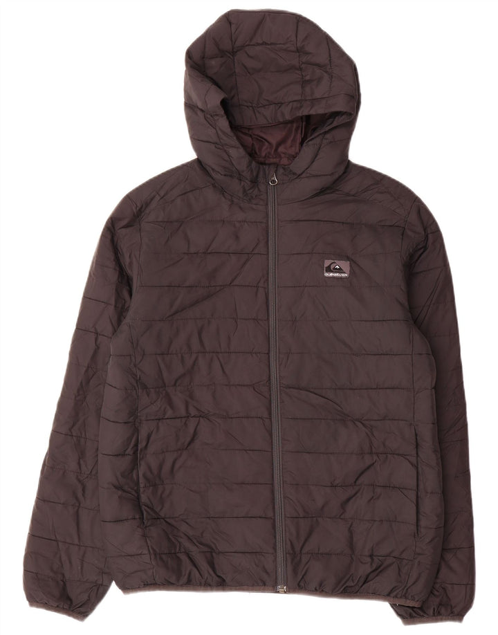 Jachetă căptușită cu glugă QUIKSILVER pentru băieți 13-14 ani, mare, neagră