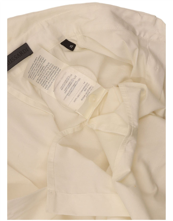 TRUSSARDI Cămașă fără mâneci pentru femei UK 18 XL Bumbac alb