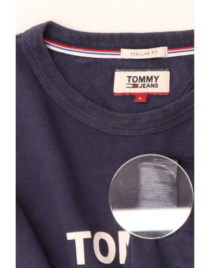 Tommy Hilfiger Bărbați Regular Fit Top grafic cu mânecă lungă, mare, bleumarin