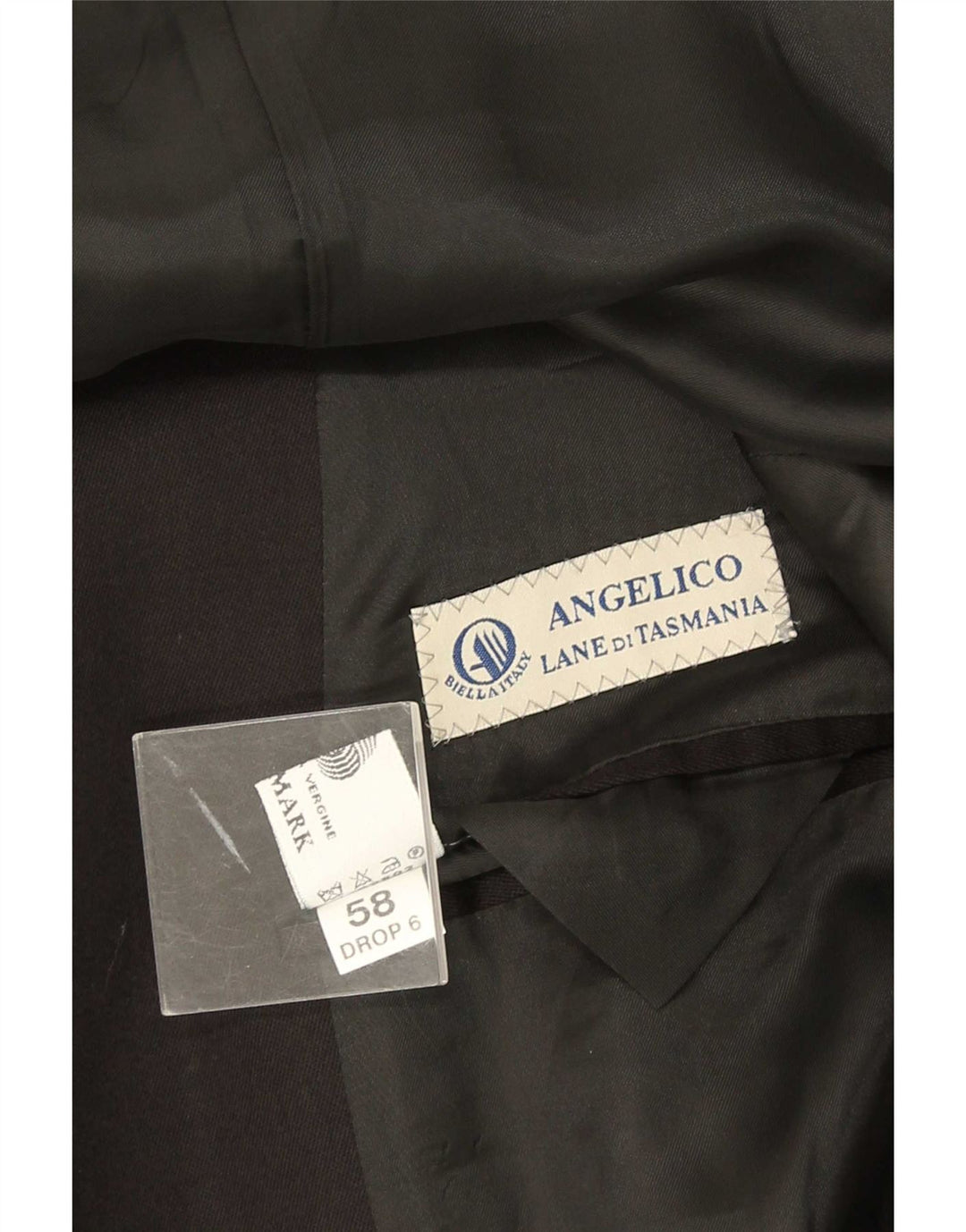Jachetă pentru bărbați Angelico cu două pieptări IT 58 4XL Lână neagră