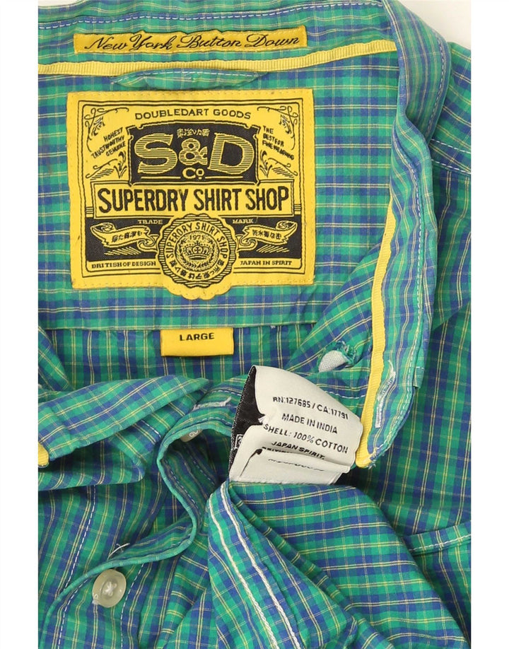 Cămașă pentru bărbați Superdry din bumbac cu carouri albastre mari