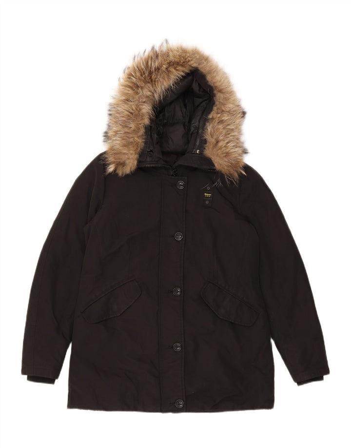 Jachetă căptușită supradimensionată pentru femei Blauer, UK 10, bumbac negru mic