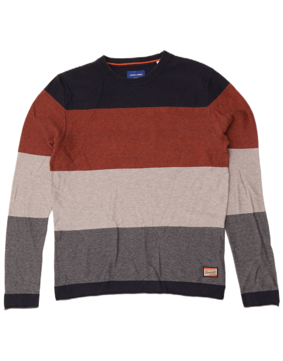 Jack & Jones Top pentru bărbați cu mânecă lungă din bumbac cu dungi medii multicolore