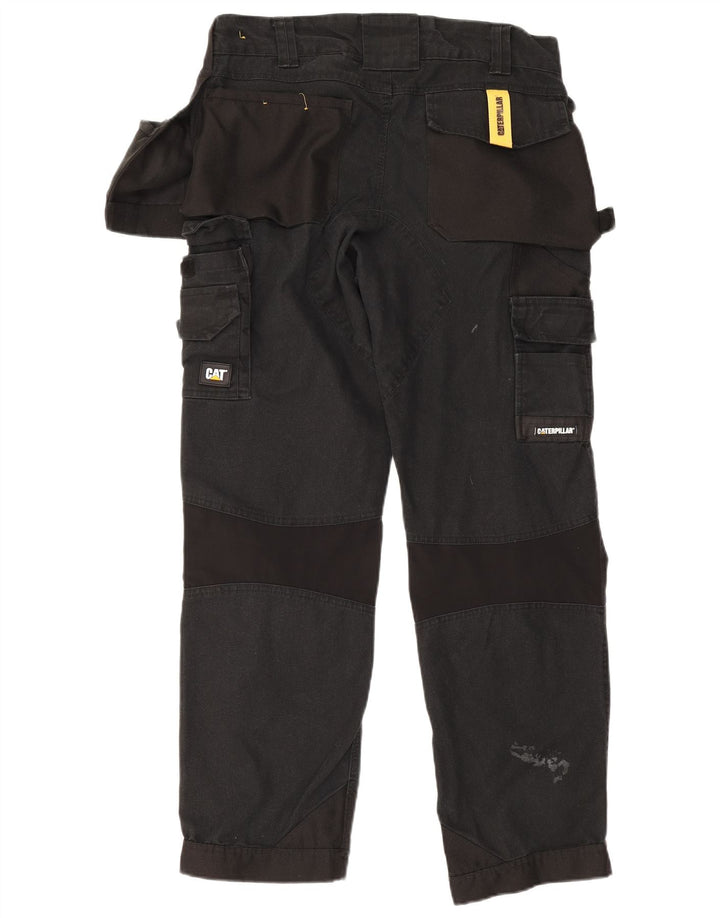 Pantaloni cargo drepti pentru bărbați CAT W32 L29 bumbac negru
