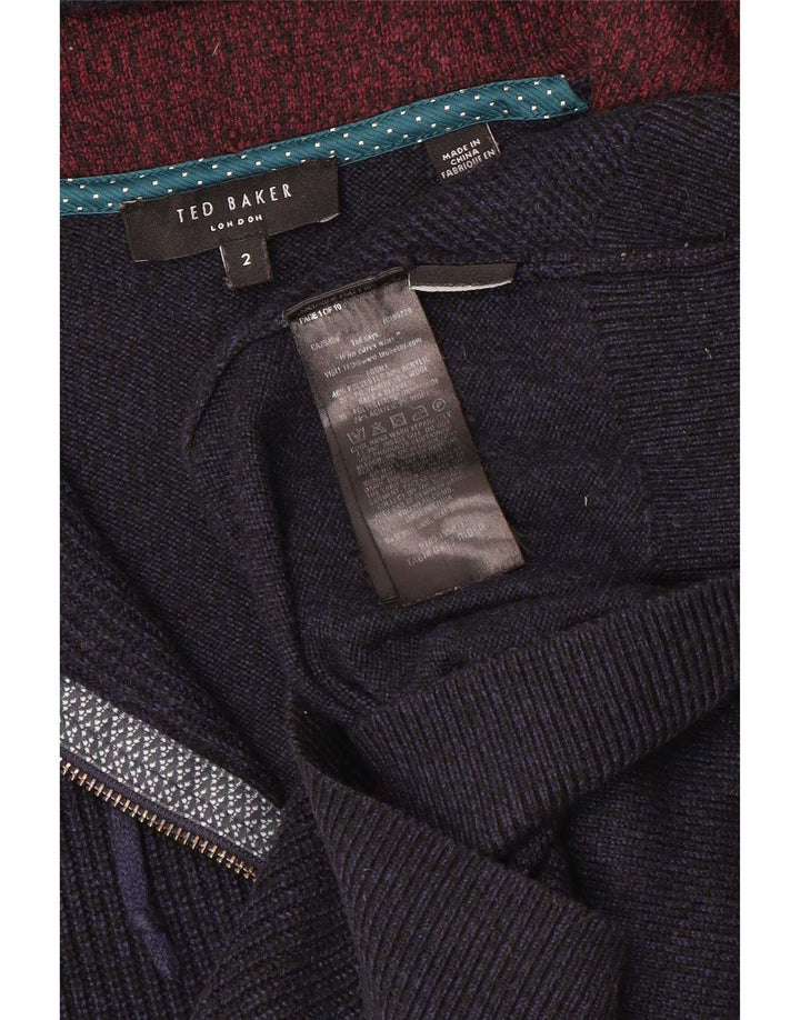 Pulover Ted Baker pentru bărbați, cu glugă, cu fermoar complet, mărimea 2, bleumarin