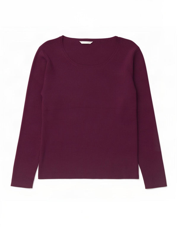 Marks & Spencer Womens St. Michael Top Long Sleeve UK 20 2XL Purple Acrylic