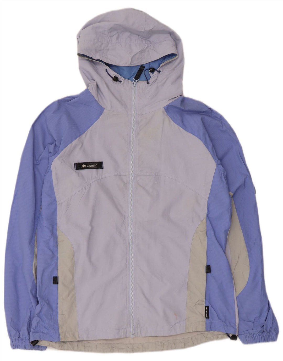 Jachetă de ploaie Columbia, pentru femei, cu glugă, UK 16, mare, violet, poliester