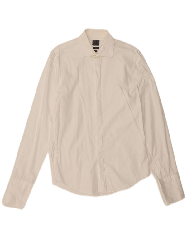 Cămașă formală pentru bărbați Calvin Klein Slim Fit Mărimea 38 15 Medium White Pinstripe