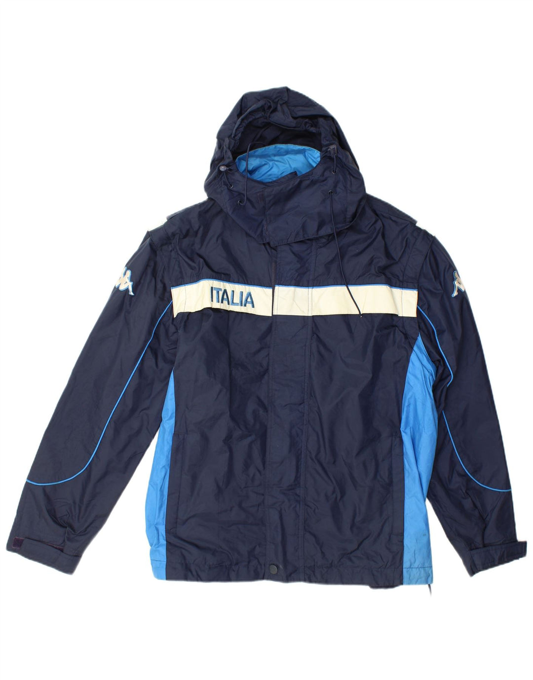 Jachetă Windbreaker pentru bărbați cu grafică Kappa UK 40, mare, bleumarin, color block