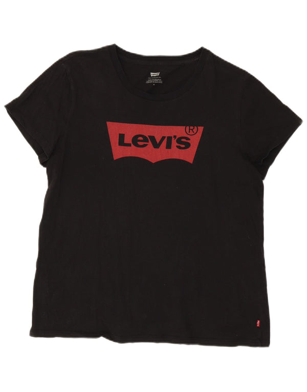 Tricou cu grafic supradimensionat pentru femei Levi's Top UK 14 Medium Black Bumbac