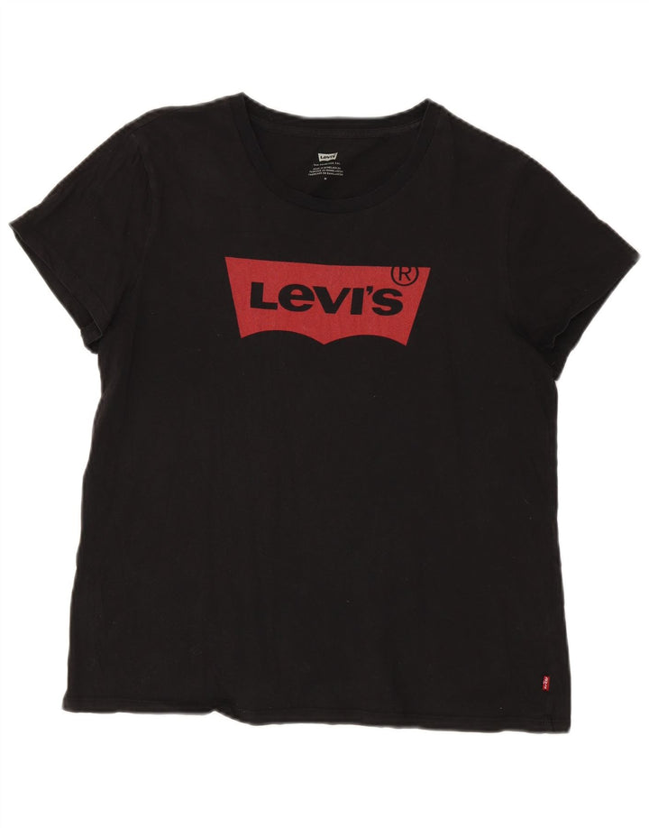 Tricou cu grafic supradimensionat pentru femei Levi's Top UK 14 Medium Black Bumbac