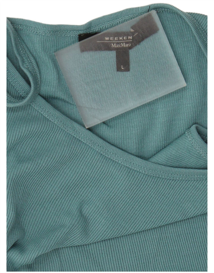 Max Mara - Top crop de weekend pentru femei UK 14 Large Blue