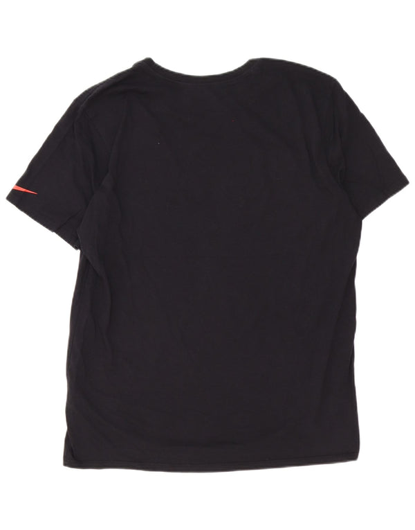Tricou grafic Nike pentru bărbați, cu croială atletică, mare, negru, bumbac