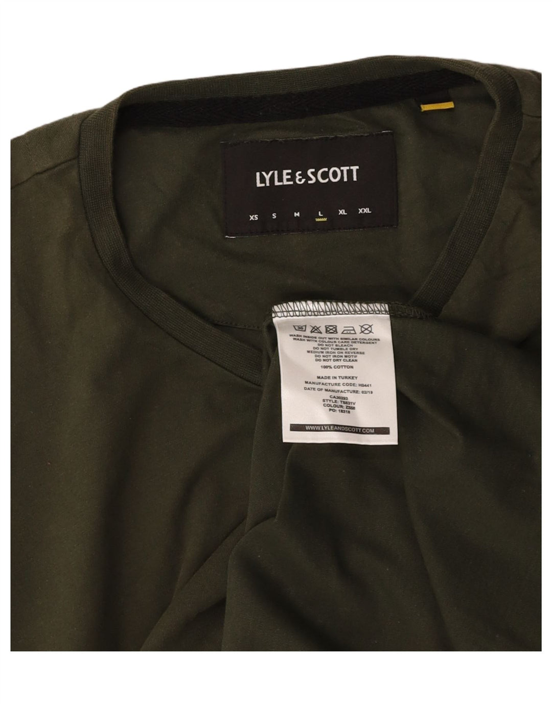 LYLE & SCOTT Tricou pentru bărbați Top mare Kaki Colorblock Bumbac
