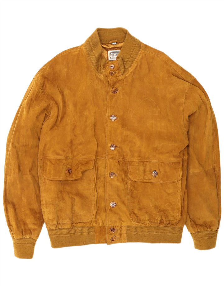 VINTAGE Jachetă Bomber de piele intoarsa pentru barbati IT 50 mare, maro, din piele