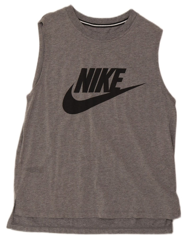 Vestă grafică Nike pentru bărbați, bumbac cu pete, gri mediu