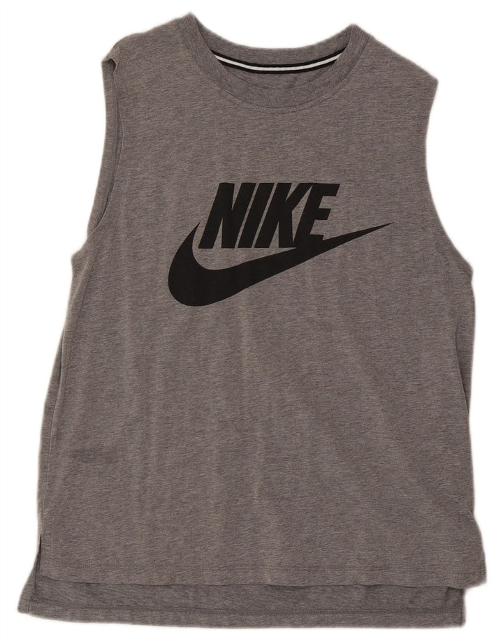 Vestă grafică Nike pentru bărbați, bumbac cu pete, gri mediu