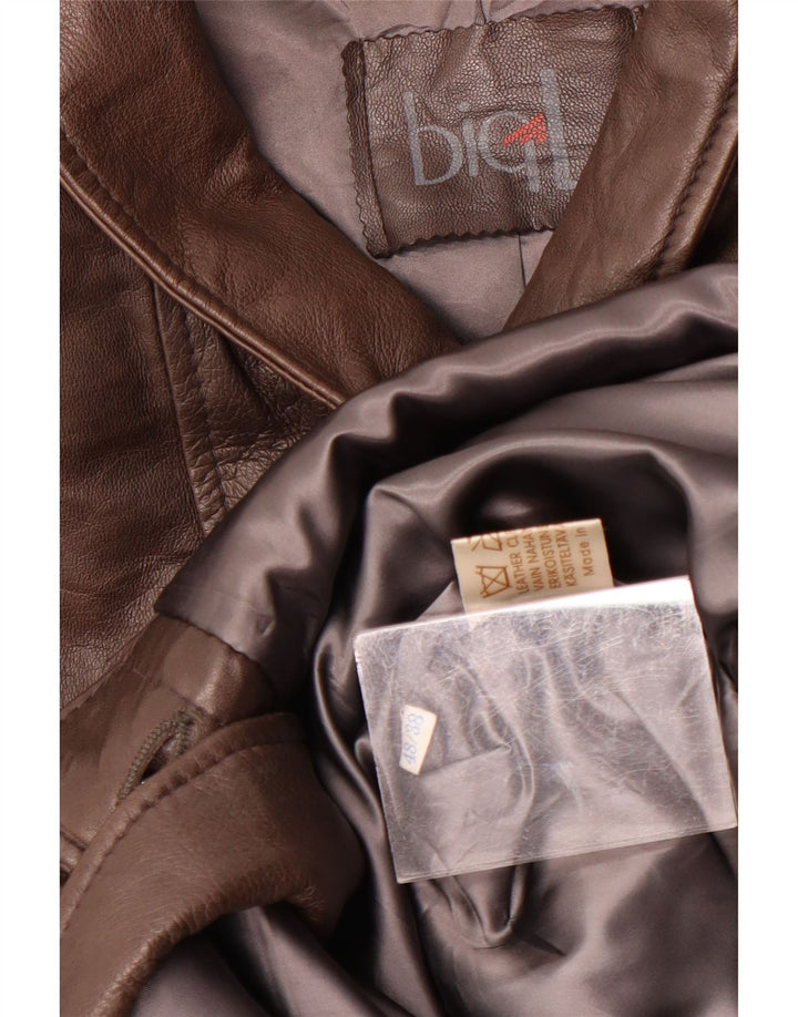 Palton din piele vintage pentru bărbați UK 38 din piele maro medie